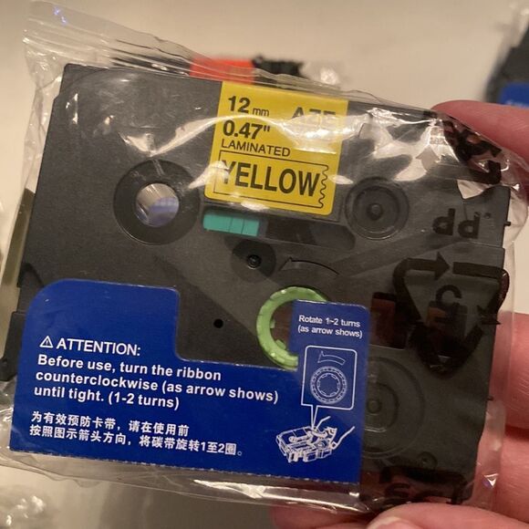 Label Maker Tape 12mm .47” White & Colored Laminated tape bundle (9tapes) NWT - Picture 4 of 6